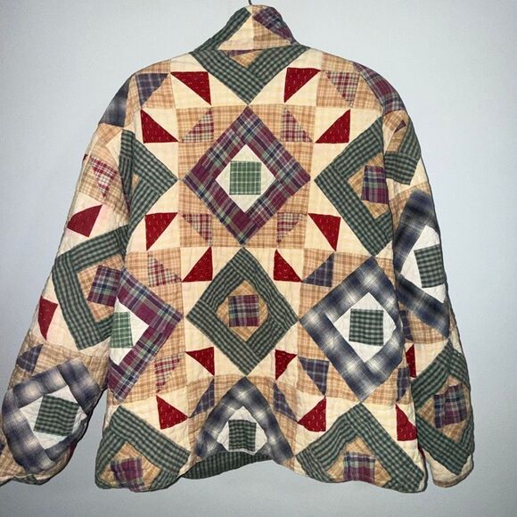 Vintage PatchMagic Reversible Quilted Jacket Women’s Patchwork Plaid Country Cot - Picture 10 of 15